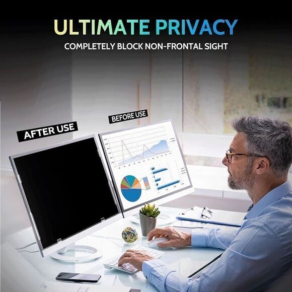2-PACK 22 Inch 16:10 Computer Privacy Screen Widescreen Monitor - Picture 4 of 10